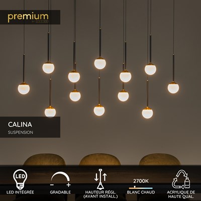 Lucide CALINA - Suspension - LED Dim. - 12x7,7W 2700K - Noir | Premium